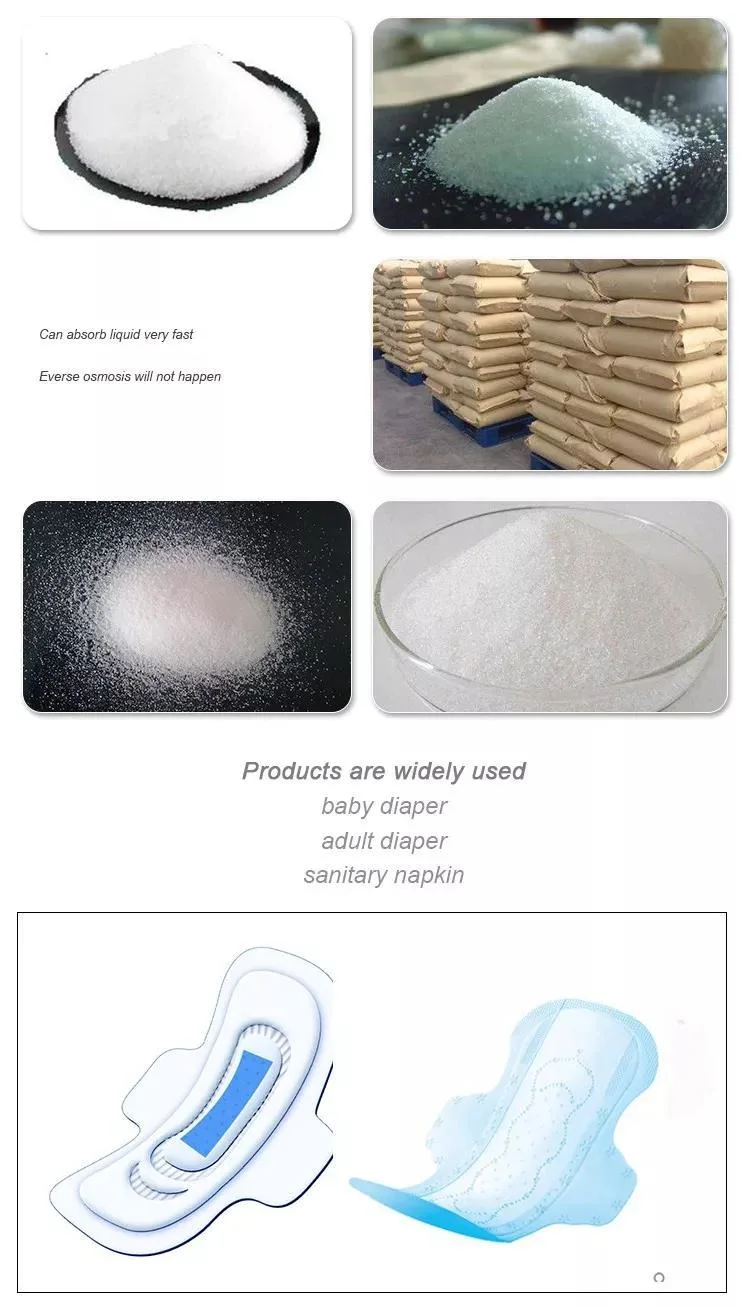 High Absorbent China Super Absorbent Polymer (SAP) for Diaper/Sanitary Napkin/Underpad Making