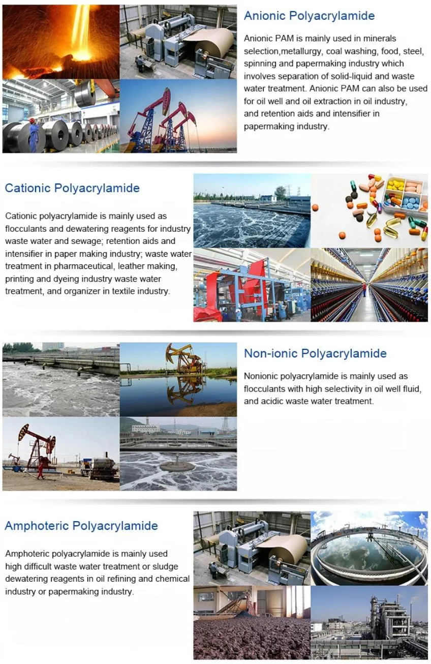 Anionic PAM Polyacrylamide Water Treatment Chemicals Paper Chemicals